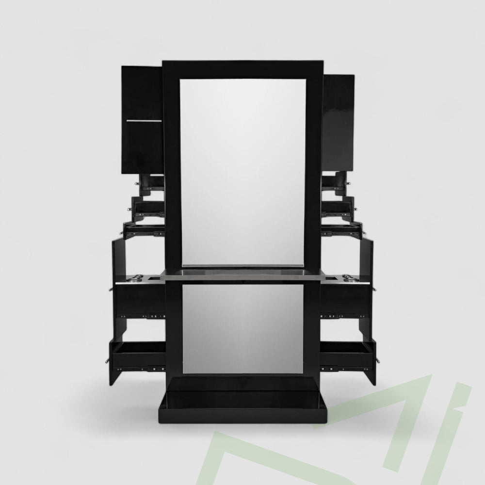 Double-Sided Styling Station in Matte Black - MDI Salon Equipment
