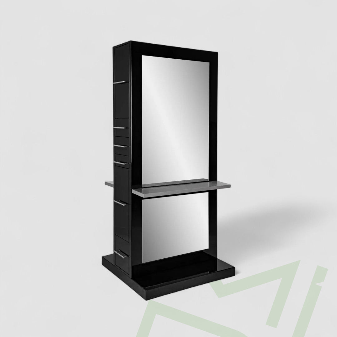 Double-Sided Styling Station in Matte Black - MDI Salon Equipment
