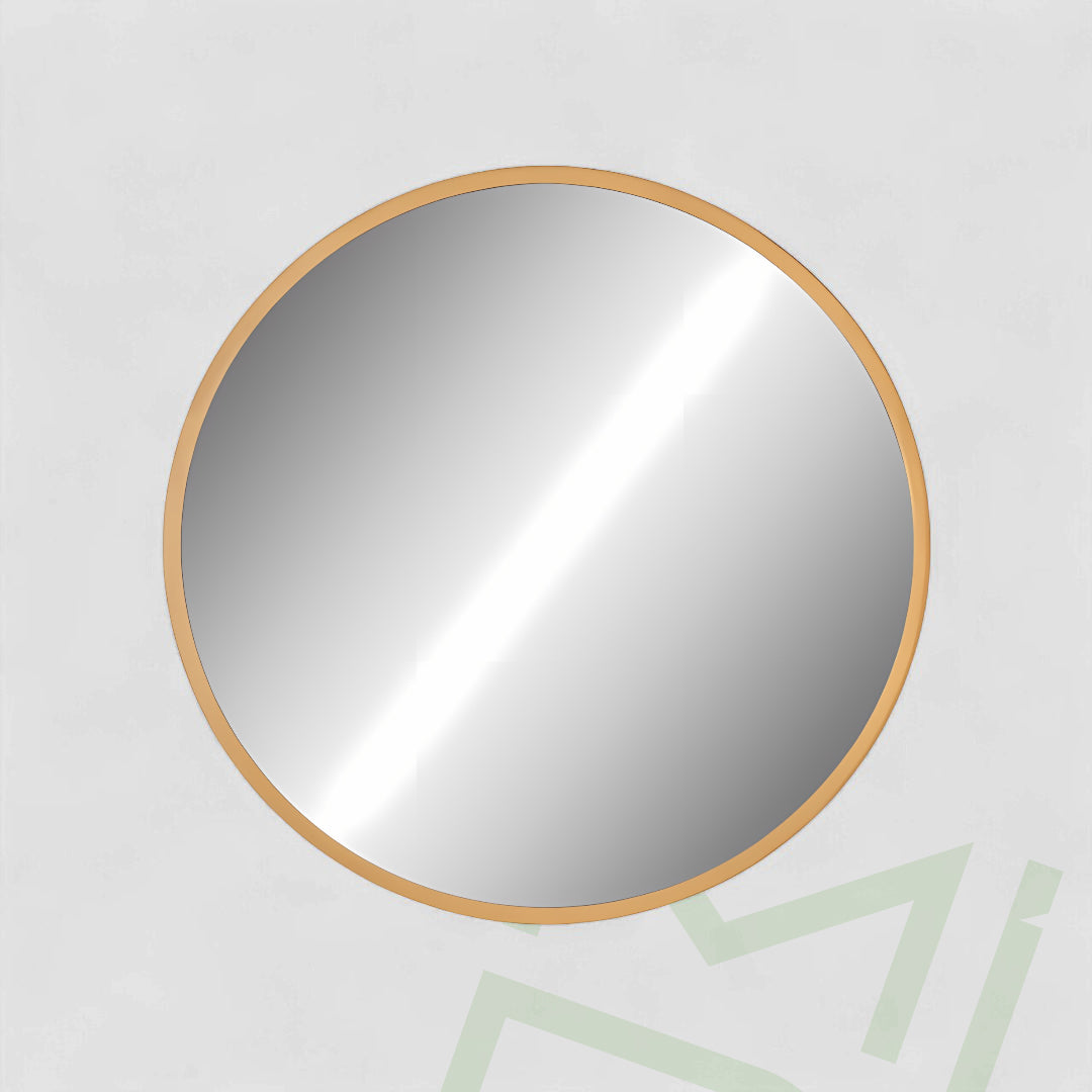 Lusso Sleek-Rounded Gold Mirror