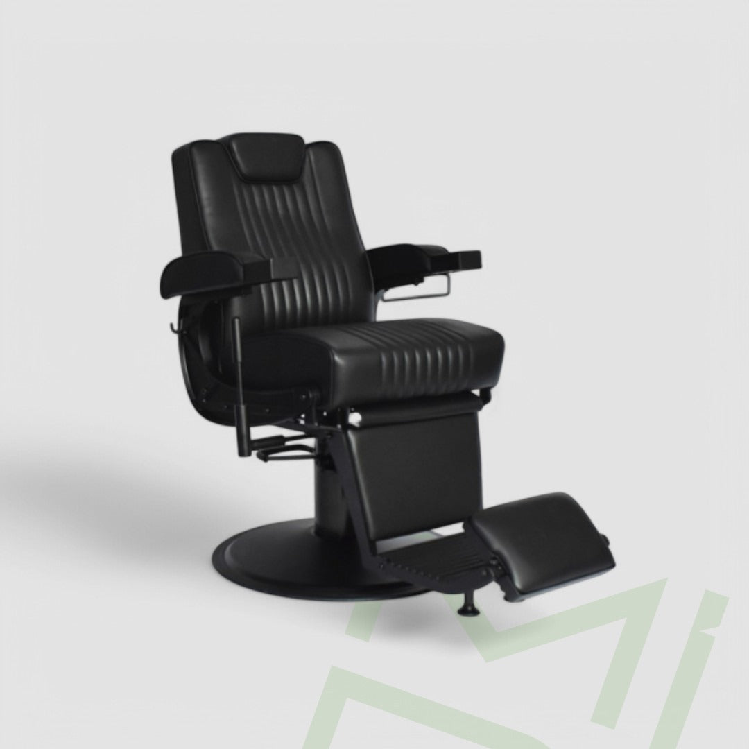 Montreal Deluxe Comfort Barber Chair in Matte Black - MDI Salon Equipment