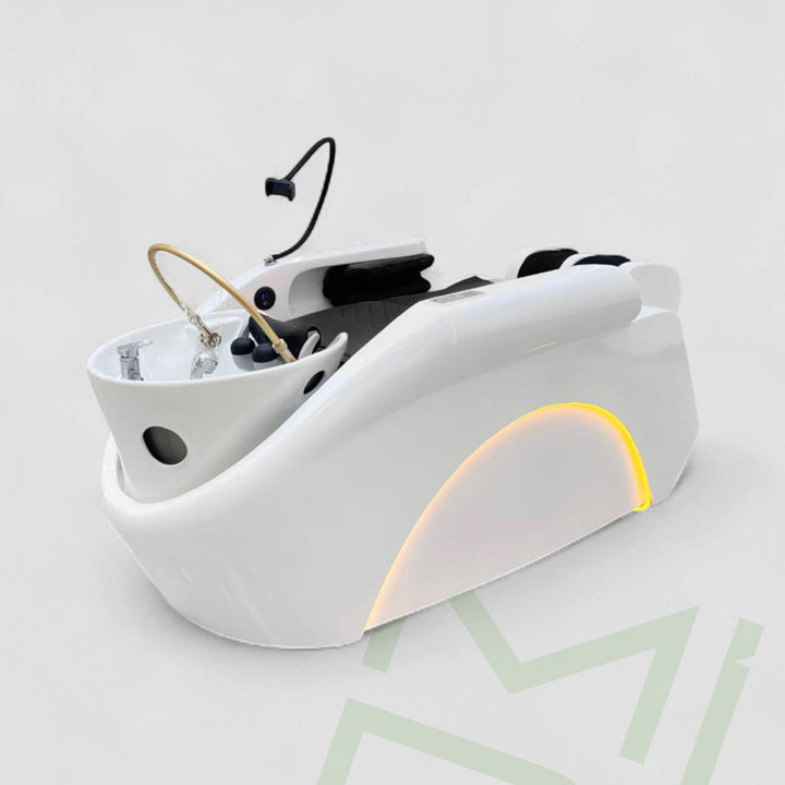 Delta White Japanese head spa and shampoo massage chair, centrepiece of the MDI head spa suite package