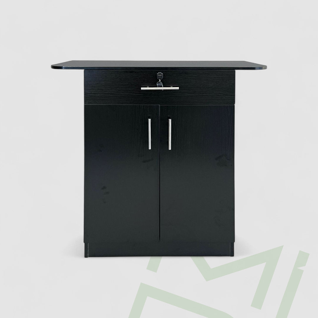 Dante Modern Black Salon Station with No Hole Design - MDI Salon Equipment