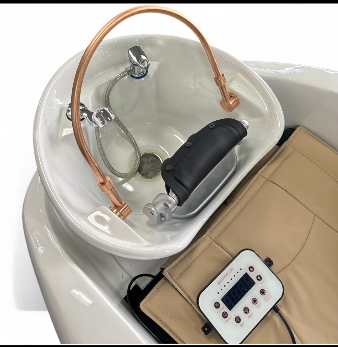Delta White Multifunctional Japanese Style Hair Spa and Shampoo Massage Chair - MDI Salon Equipment