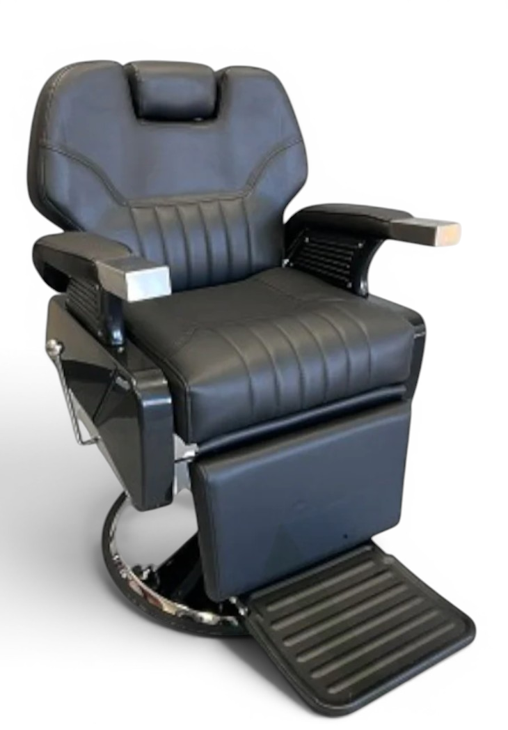 Millapp Black Barber Chair included in the 4-station barbershop package