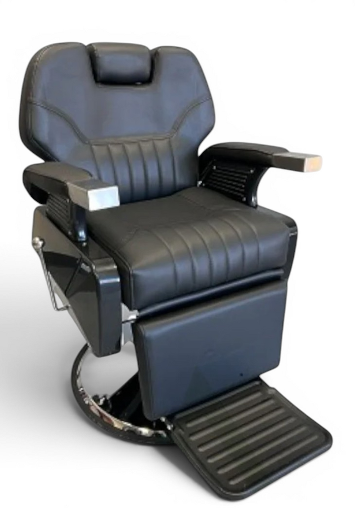 Millapp Black Barber Chair included in the 4-station barbershop package