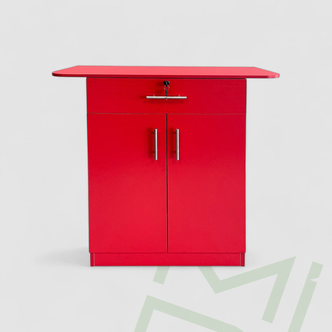 Dante Red Salon Storage Station with NoHole Design - MDI Salon Equipment