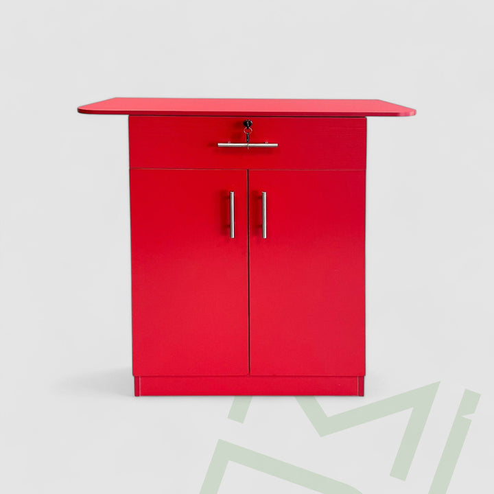 Dante Red Salon Storage Station with NoHole Design - MDI Salon Equipment