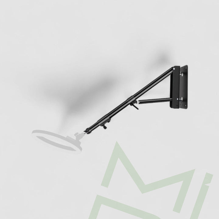 Adjustable wall-mounted LED ring light included in the 4-station barbershop package