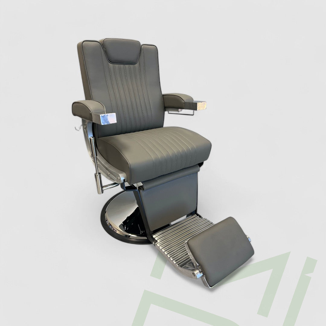 Montreal Deluxe Comfort Barber Chair in Gray