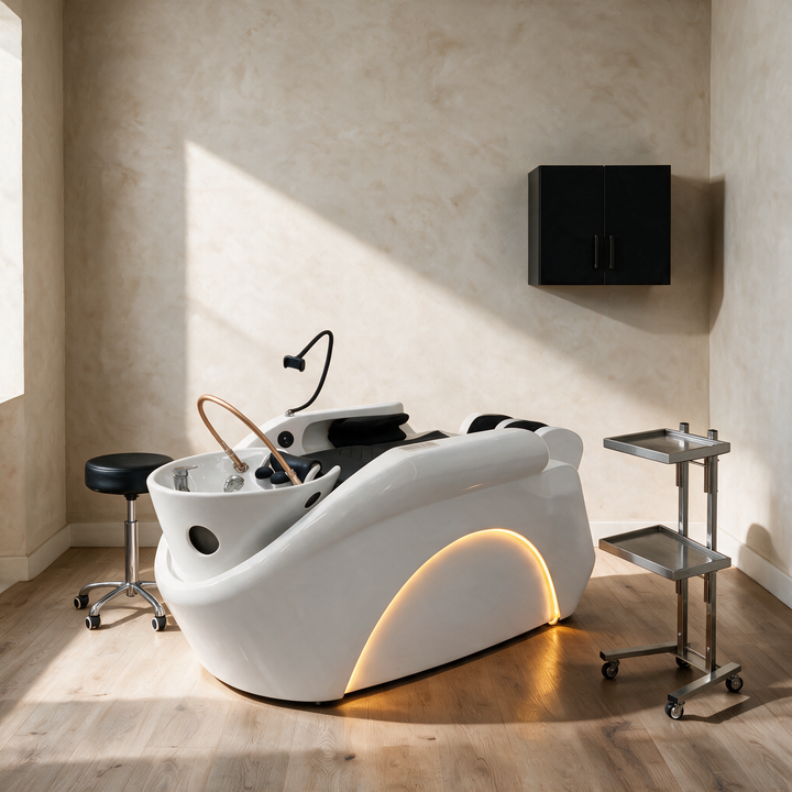 Head Spa Suite Package – Delta Japanese Head Spa Unit, Stool, Towel Cabinet & Trolley