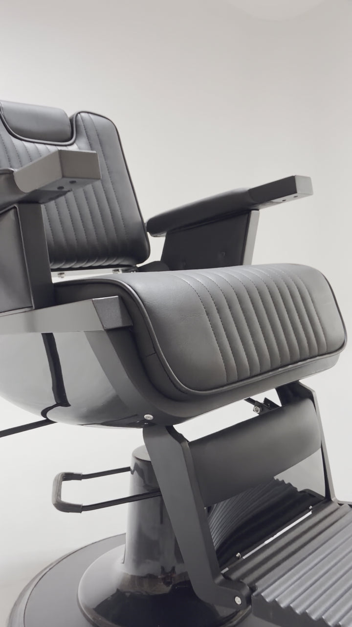 Sillón de barbero de lujo negro Impero